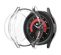 Spigen Thin Fit Funda Compatible con Galaxy Watch 5 Pro 45 mm con Vidrio Templado (1 Pieza) - Crystal Clear