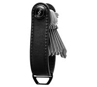 Spigen Valentinus Organizador de llaves con llavero de anilla en D | Organizador de llaves para hombres y mujeres de piel vegana prémium con capacidad para 3-6 llaves para uso diario - Negro