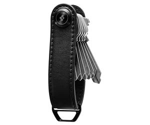 Spigen Valentinus Organizador de llaves con llavero de anilla en D | Organizador de llaves para hombres y mujeres de piel vegana prémium con capacidad para 3-6 llaves para uso diario - Negro