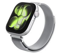 Spigen WBM4 Correa para Apple Watch 12/11/10 42mm, 41/40/38mm | Correa magnética de acero inoxidable con perfil delgado y detalle en el conector para 9/8/7/SE3/SE2/SE/6/5/4 - Plata