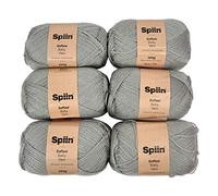 Spiin SNYRN010 Softee Baby Yarn Grey-x6 100g Skeins, One size, 600