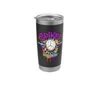 Spike Break The Net Voleibol Jugador Graffiti Art Vaso térmico de acero inoxidable de doble pared
