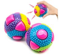 SPIKE - Juego de 2 juguetes para dentición de perros coloridos, juguetes interactivos para perros para aburrimiento, bolas chirriantes para perros pequeños, medianos y grandes, duraderos, flotantes,