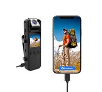 SPIKECAM Cámara corporal sin computadora de 64 GB con audio y video, cámara pequeña personal de 6 horas 1080P con foto, visión nocturna, sonido SOS, cámara portátil para seguridad, correr, ciclismo