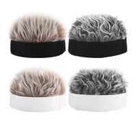 Spiked Synthetic Fiber - Visor With Hair For Men, Breathable Cotton Twill | Retro Fun Hat With Wig Attached, Adjustable Buckle Strap For Costume, Golf, Outdoor Sports, Party, Men & Women, Blonde