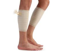 Spikenergy Medias Compresion Hombre y Muyer Electro Magnetoterapia - Musleras Compresion Hombre para Desgarros, Hinchazón, Dolores Musculares, Dispositivo Médico Deducible - Made in Italy, Beige L