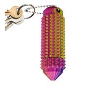 Spiky Fidget Toys, 3d Printed Sensory Keychain Set, Calming Stress Relief Tools, Soft Durable Texture, Lightweight Design, for Kids Toddler Adults Travel School Office Use, 30g Blue Green Bright Color