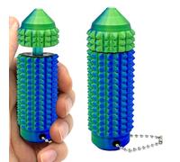 Spiky Fidget Toys, 3d Printed Sensory Keychain Set, Calming Stress Relief Tools, Soft Durable Texture, Lightweight Design, for Kids Toddler Adults Travel School Office Use, 30g Blue Green Bright Color
