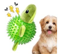 Spiky Squeaky Dog Ball - Plush Squeaky Dog Toy Balls Puppy Chew Toys, Squeaky Balls for Dogs, Squeaky Dog Toy Balls, Aggressive Natural Rubber Chew Ball, Stuffed Dog Toys for Dog Teeth Cleaning