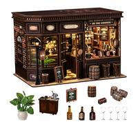 Spilay AW03-001 - Kit de casa en miniatura de madera, rompecabezas 3D, sujetalibros, decoración con iluminación LED, modelo creativo de construcción, regalo para adultos, taberna de esquina