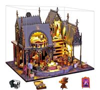 Spilay Casa de muñecas en miniatura, kit de construcción de madera con cubierta a prueba de polvo, caja de música y LED, regalo para adultos (Luna's Maqic House)