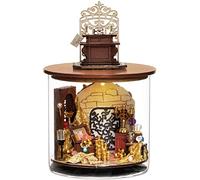 Spilay Dollhouse,Kit de muebles de madera en miniatura, mini modelo de casa de muñecas hecho a mano con cubierta antipolvo y LED, escala 1:24, amantes, regalo de cumpleaños (tesoro mágico)