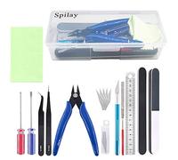 Spilay Kit de 16 herramientas para hacer modelos, modelo de construcción de pasatiempos, herramientas básicas en miniatura hechas a mano, juego de herramientas para casa de muñecas en miniatura