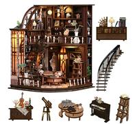 Spilay Kit de casa de muñecas en miniatura, casa de muñecas Bacchus con luz LED, mini kit de construcción de casas para adultos, decoración creativa de estantería y regalo único