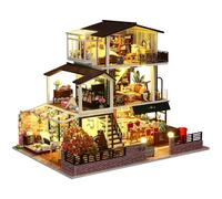 Spilay Kit de casa de muñecas en miniatura con muebles de madera, kit de casa de muñecas con cubierta a prueba de polvo, caja de música y LED, escala 1:24, regalo creativo para mujeres, niñas, amigas,