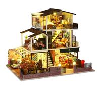 Spilay Kit de casa de muñecas en miniatura con muebles de madera, kit de casa de muñecas con cubierta a prueba de polvo, caja de música y LED, escala 1:24, regalo creativo para mujeres, niñas, amigas,
