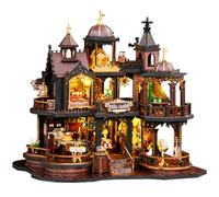 Spilay Kit de casa de muñecas en miniatura, kit de casa de muñecas con muebles de madera, cubierta a prueba de polvo, caja de música y LED, regalos hechos a mano para cumpleaños, Navidad y día de San