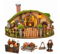 Spilay Kit de casa en miniatura para bricolaje, kit de casa de muñecas en miniatura con luz LED, mini kit de construcción de casa, rincón de libros para adultos, decoración creativa de estantería y