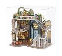 Spilay Kit de muebles de madera en miniatura, hecho a mano, mini modelo moderno Plus con cubierta antipolvo, casa de muñecas creativa a escala 1:24 para regalo de amante amigo (Magic House-LV003)
