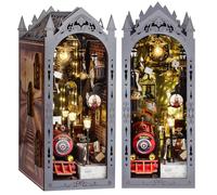 Spilay TSZH6806 - Kit de rincón de libros de bricolaje, casa de muñecas, estantería de libros, decoración de callejón, kit de construcción de modelos de sujetalibros con LED, regalos hechos a mano
