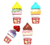 Spill Proof Bubbles - 4 Pieces Leak-Proof Outdoor Toy | Ice Cream Shape Bottle Bubble For Kids with Wand, Boys Girls Birthday Party Indoor Garden Yard Beach Summer