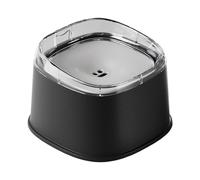 Spill Proof Water Bowl, Slow Drinking Dog Bowl, 2000ml Large Capacity, Anti-Splash Design, Travel-Friendly Dispenser, Home Outdoor Use, 7.87x7.87x5.51 Inches, Black, 1 Piece