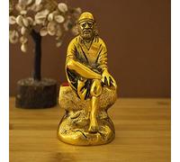 Spillbox Estatua de ídolo de Sai Baba Murti con Acabado Dorado Oxidado, de latón, Estatua de ídolo para el hogar, Oficina, Figura Religiosa, Regalo de Pooja, decoración de Sala de Estar, decoración