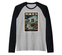 Spilling The Tea 1773 Art Nouveau - Póster Abstracto para Hombre y Mujer Camiseta Manga Raglan