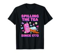Spilling The Tea 1773 Y2K Flip Phone Retro 90s Estética Camiseta
