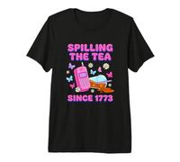 Spilling The Tea 1773 Y2K Flip Phone Retro 90s Estética Camiseta Premium