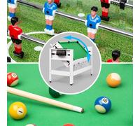 Spin 2-en-1 Mesa de juego billar futbolín intercambiables 180º accesorios de juego Blanco KLARFIT
