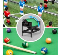 Spin 2-en-1 Mesa de juego billar futbolín intercambiables 180º accesorios de juego negro