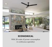 Spin Doctor Ventilador de techo de 122cm 55W 3 aspas Acero inoxidable Negro Klarstein