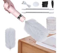 Spin Duster - Diseño de Resorte Giratorio Ajustable, rotación automática de 360°, Cepillo de cerdas, Mango Ligero para una eliminación eficiente del Polvo | para Limpiar Superficies de Muebles