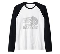 Spin Happens Funny Table Tennis Player Racket Paddle Zone Camiseta Manga Raglan