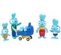 Spin Master Brave Bunnies Family - Juego de 5 Figuras de acción de la Familia de Conejos (Ma, Pa, Bop, Boo y los bebés en el Cochecito), Juguetes para niños y niñas a Partir de 3 años
