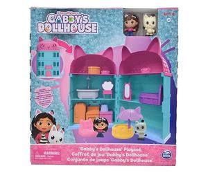 Spin Master DreamWorks Gabby's Dollhouse, Casa de Muñecas con Figuras y Accesorios, Set de Juego de Netflix, Casa con Diseño de Gato en Turquesa y Rosa