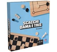 Spin Master Games Editrice Giochi, juegos de mesa clásicos, damas y ajedrez tris, tablero de ajedrez de madera 3 en 1, tablero de ajedrez profesional, a partir de 6 años