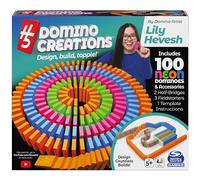 Spin Master Games, Lily Hevesh H5 Domino Creations - Juego de dominó de neón de 100 piezas, juguetes de construcción para niños y familia, juego de actividades clásico, 1 jugador en adelante, para