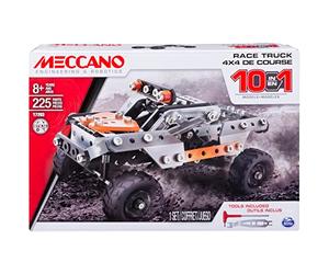 Spin Master MECCANO - CAMIÓN Todoterreno 4X4-10 Modelos de Coches Todoterreno para Construir - Juego de Construcción con 2 Herramientas y 225 Piezas - 6036038 - Juguetes Niños 8 años +