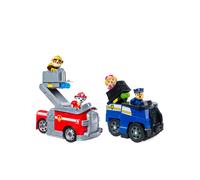 Spin Master Paw Patrol coche transformable Split-Second 2 en 1 de Marshall o Chase con 2 figuras coleccionables .