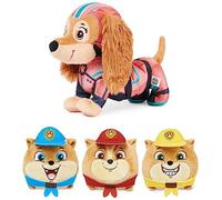 Spin Master Paw Patrol: The Mighty Movie, Mighty Pups Liberty Juguete de peluche con tres mini animales de peluche Junior Patroller, juguetes para niños y niñas de 3 años en adelante