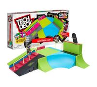 SPIN MASTER - TECH DECK - NEON SKATE PARK DEDOS - Neon Mega Park X-Connect Creator - Juego de Rampas de Skate Personalizable que Brilla en la Oscuridad con 2 Fingerboards - 6063752 - Juguetes Niños +6