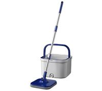 Spin Mop and Bucket Set - Rotating Self Cleaning System, Double Chamber Design with Separate Dirty Water, 360° Microfiber Mop for Home Kitchen Floor Cleaning, for Apartment Living Room Wood Tile