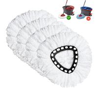 Spin Mop - Cabezal de repuesto para fregona giratoria de 100% microfibra, repuesto para fregona giratoria de 100% microfibra, limpieza profunda, lavable a máquina y fácil de reemplazar