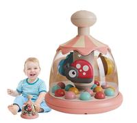 Spin Push Toy - Carrusel Colorido 7.7x6.1x6.1 Pulgadas, Juego Musical Giratorio, Juego De Aprendizaje Interactivo | Juguete Educativo Para Niños De 2 A 4 Años, Actividad De Sonido, Coordinación