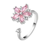 Spin Ring - Flower Finger Rings, Calming Stress Reduction Toy For Meditation Aid Physical Recovery Work Commuting Public Speaking Classroom Student