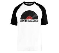 Spin The Black Circle Blance Camiseta De Béisbol Mangas Cortas Unisex White Baseball tee Tshirt