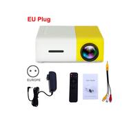 (Spina gialla UE) Mini proyector LED Salange YG300 Yg300 Versión actualizada 600 lúmenes 320x240P Lettore