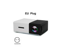 (Spina UE nera) Mini proyector LED Salange YG300 Yg300 versión actualizada 600 lúmenes 320x240P compatible